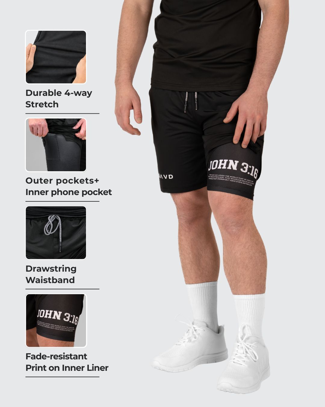 John 3:16 ’College Scripture’ Men’s Performance Shorts