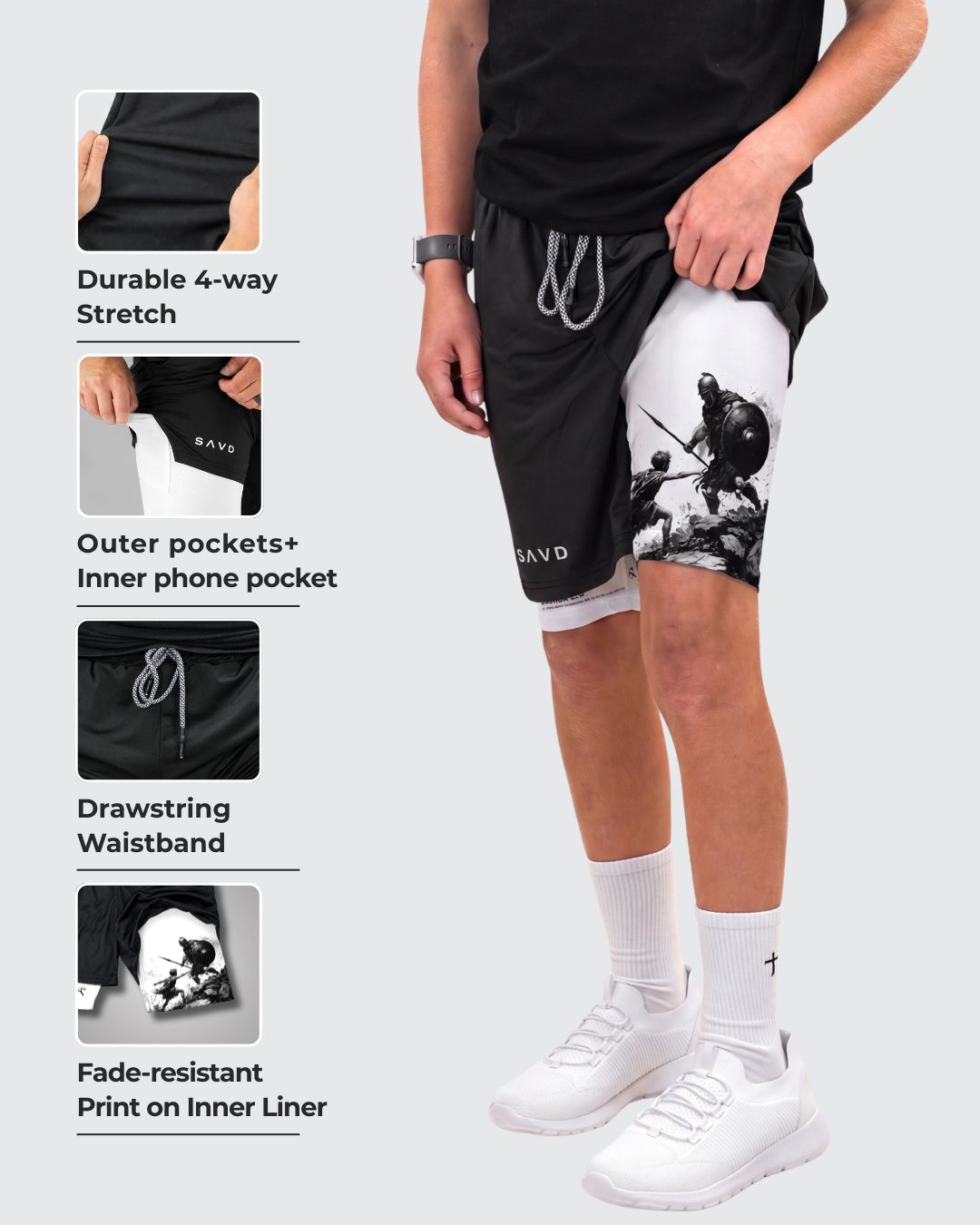 Joshua 1:9 'David' Youth Performance Shorts