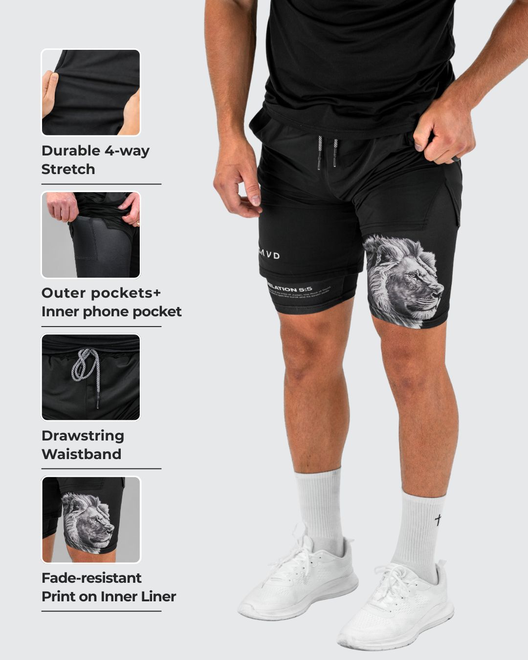 Revelation 5:5 Lion Performance Shorts