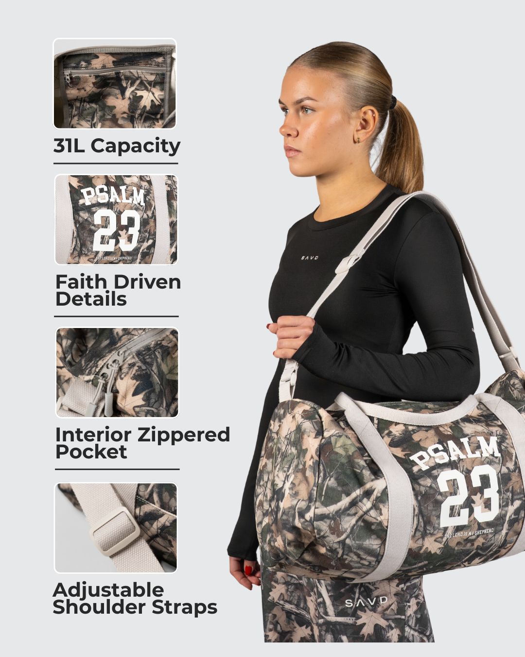 Psalm 23 Camo Duffle Bag - Oakwood