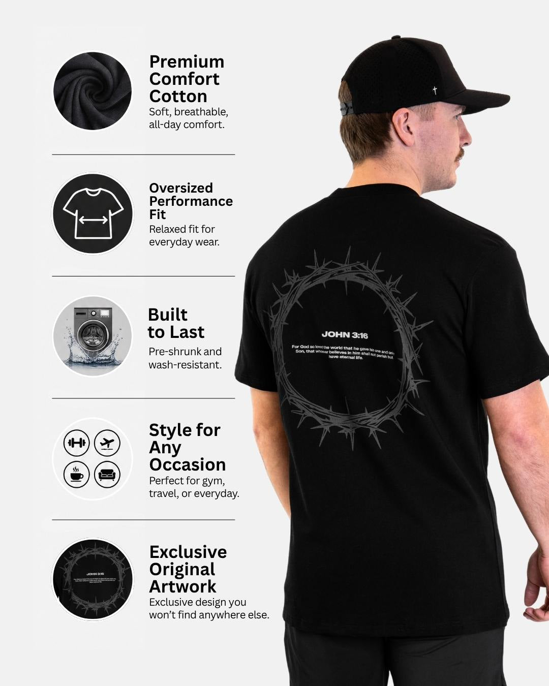 Johannes 3:16 Kroon van Doornen Oversized T-shirt