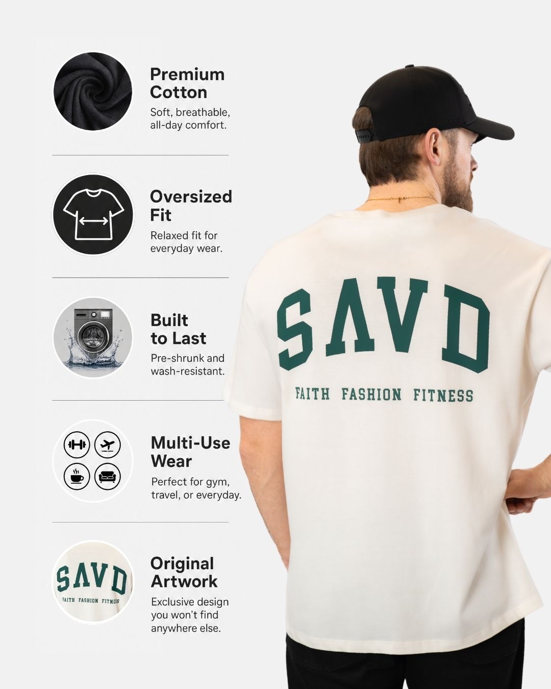SAVD ’College’ Men’s Oversized T-Shirt