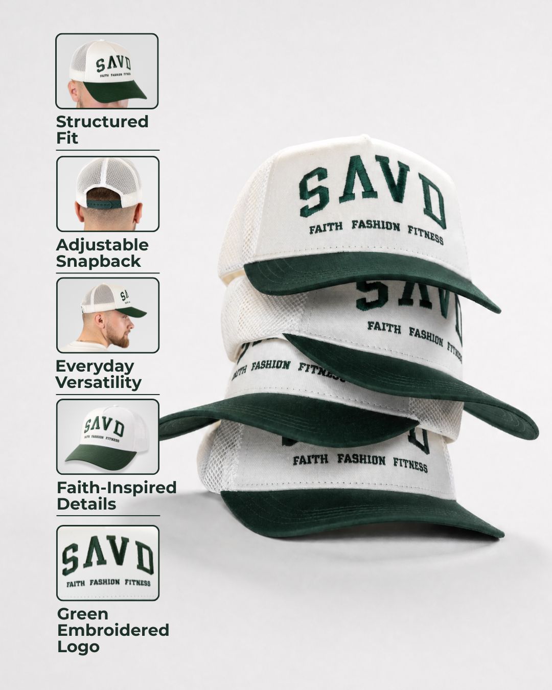 SAVD College Snapback White