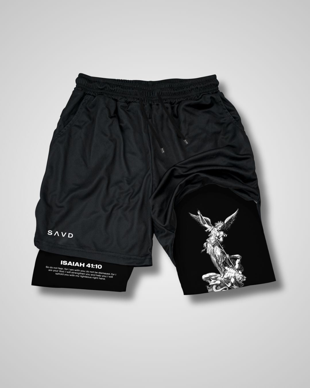 Isaiah 41:10 Angel & Devil Performance Shorts
