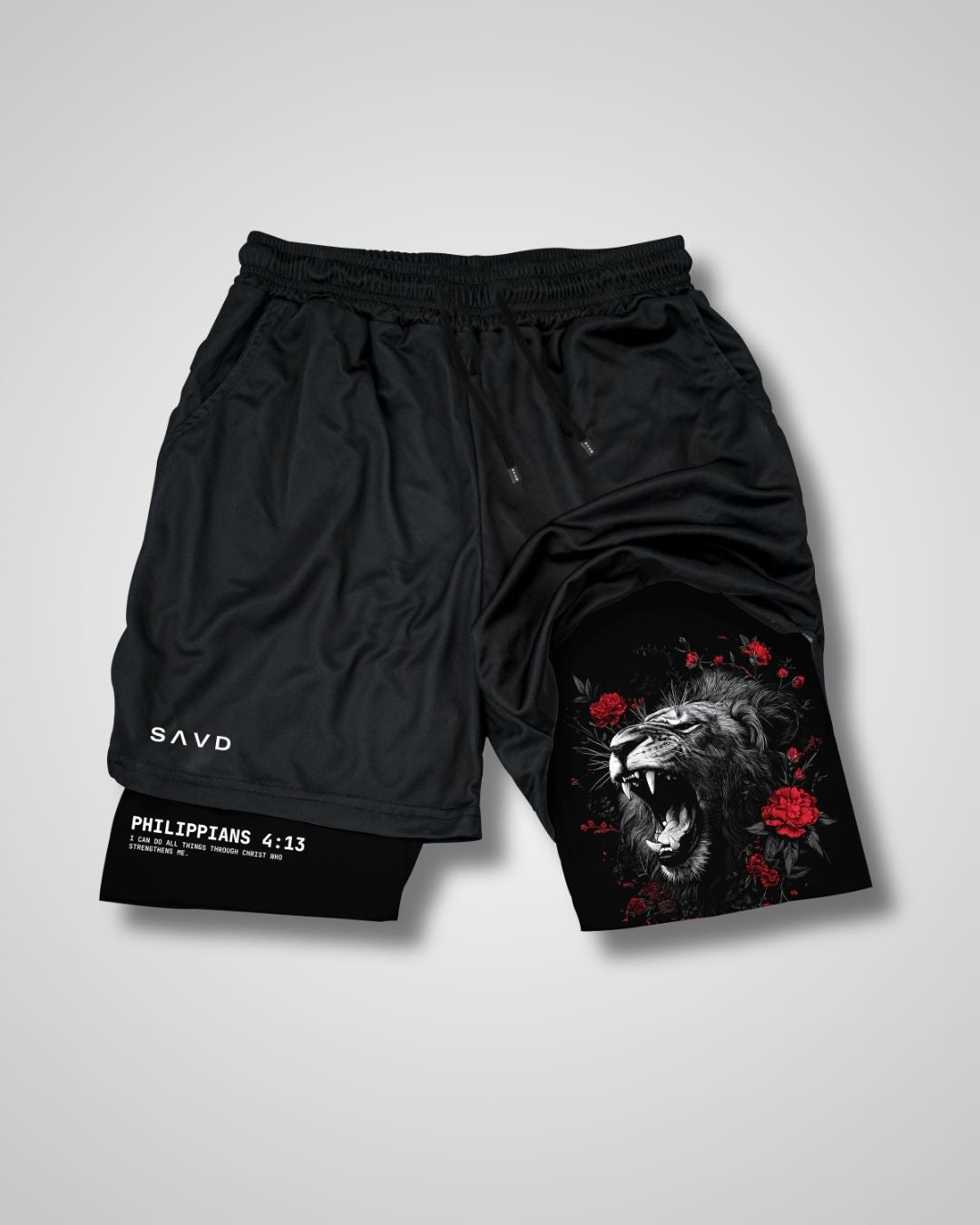 Philippians 4:13 'Lionheart' Men's Performance Shorts