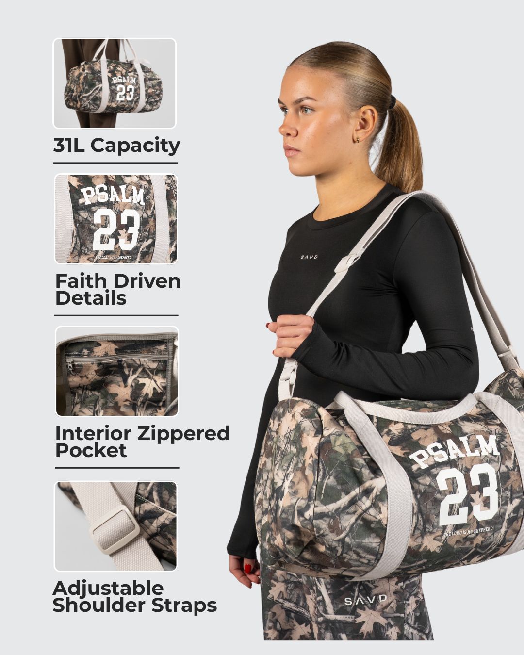 Psalm 23 Camo Duffle Bag - Oakwood