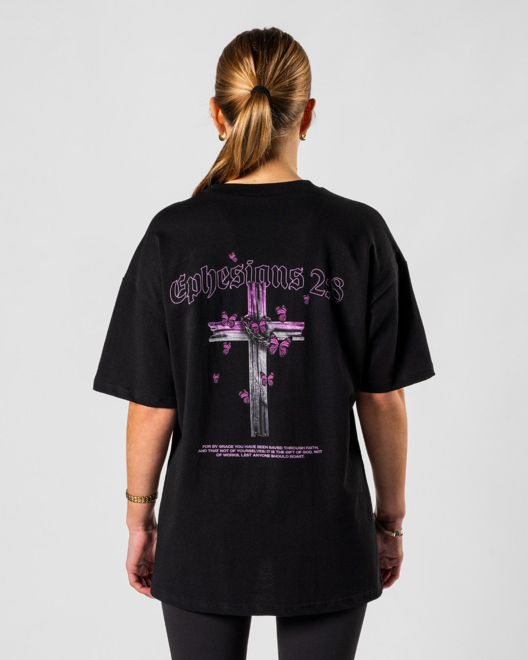Ephesians 2:8 'Saved through Faith' Women’s Oversized T-Shirt