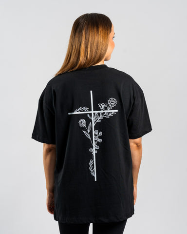 'Floral Cross' Women’s Oversized T-Shirt