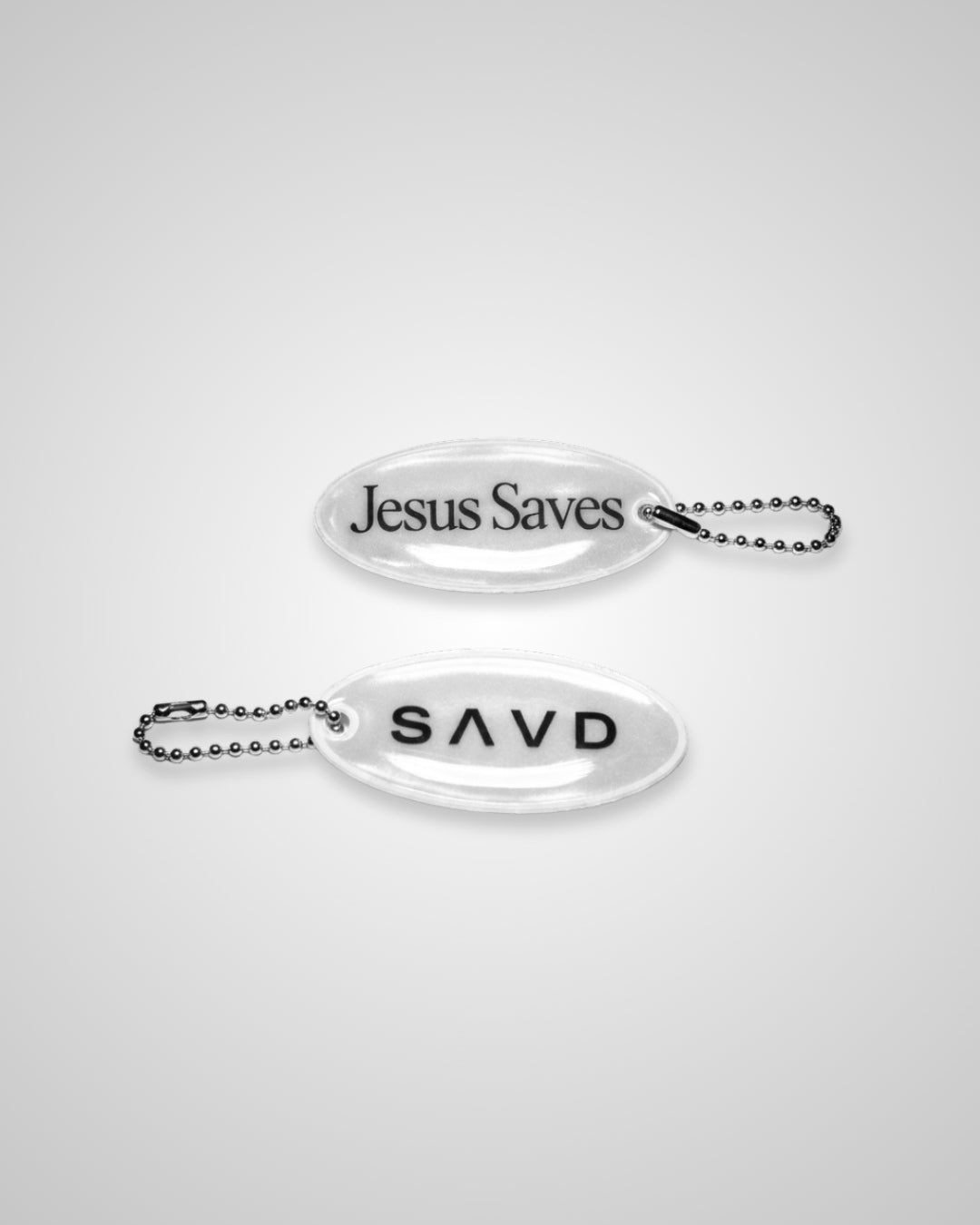‘Jesus Saves’ Reflective Keychain