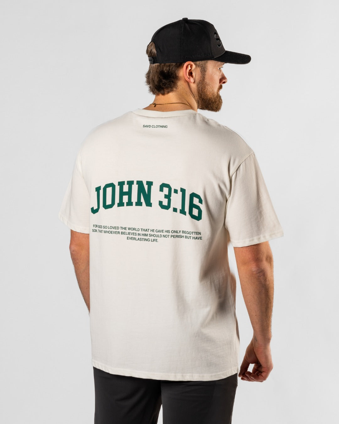 John 3:16 ’College Scripture’ Men’s Oversized T-Shirt