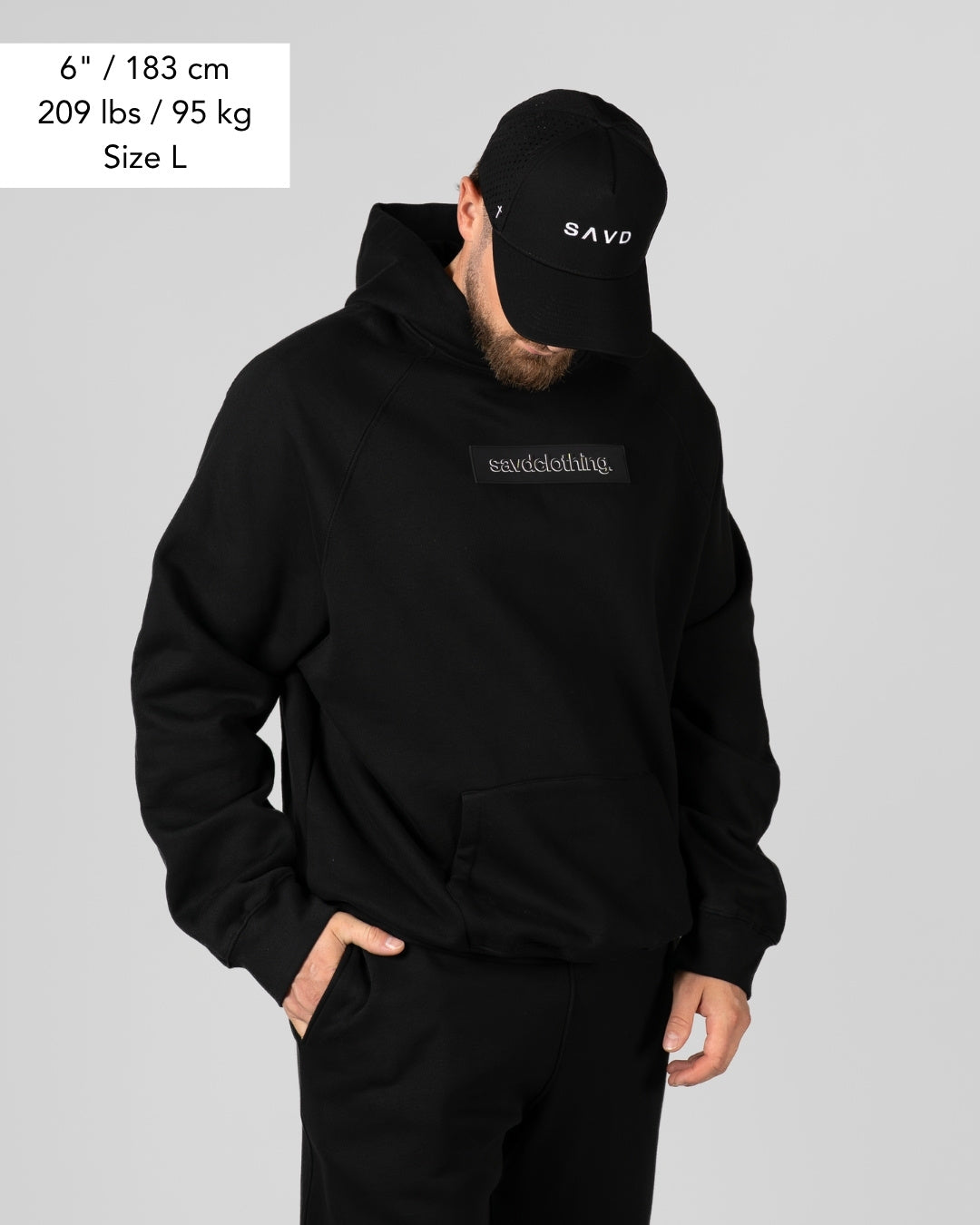 Joshua 1:9 'Lion' Oversized Box Logo Hoodie