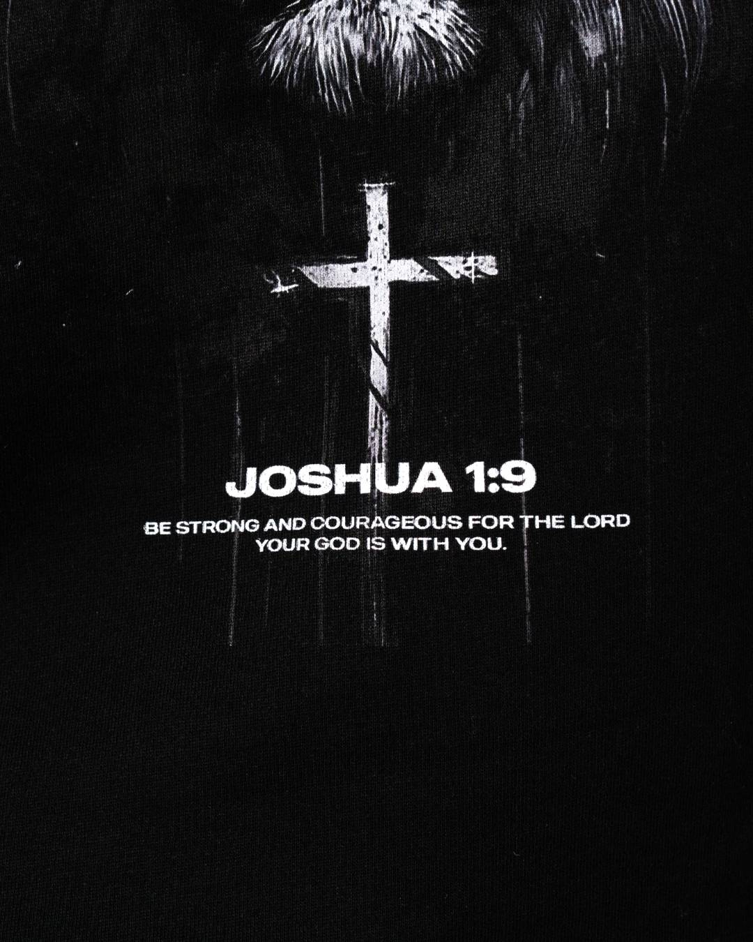 Joshua 1:9 'Lion' Oversized Box Logo Hoodie