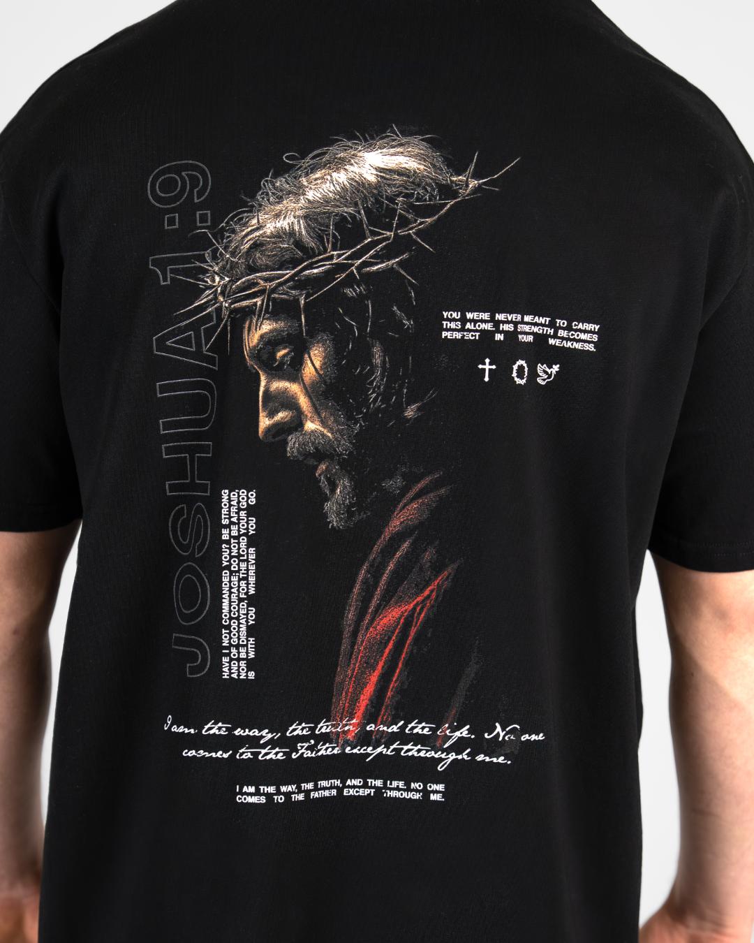 Joshua 1:9 ’Never Alone’ Men’s Oversized T-Shirt
