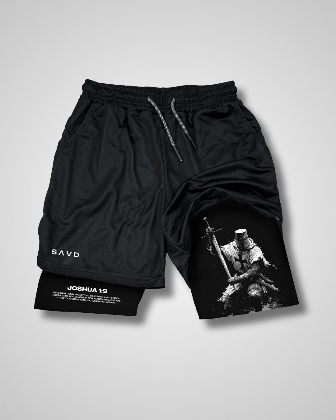 Joshua 1:9 ’Sword of Courage’ Men’s Performance Shorts