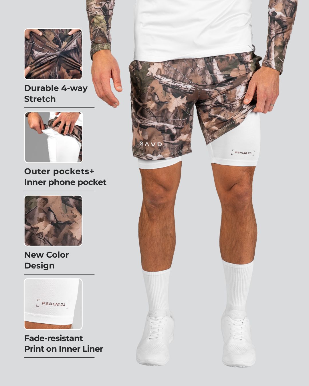Psalm 23 Men's Camo Performance shorts - Oakwood