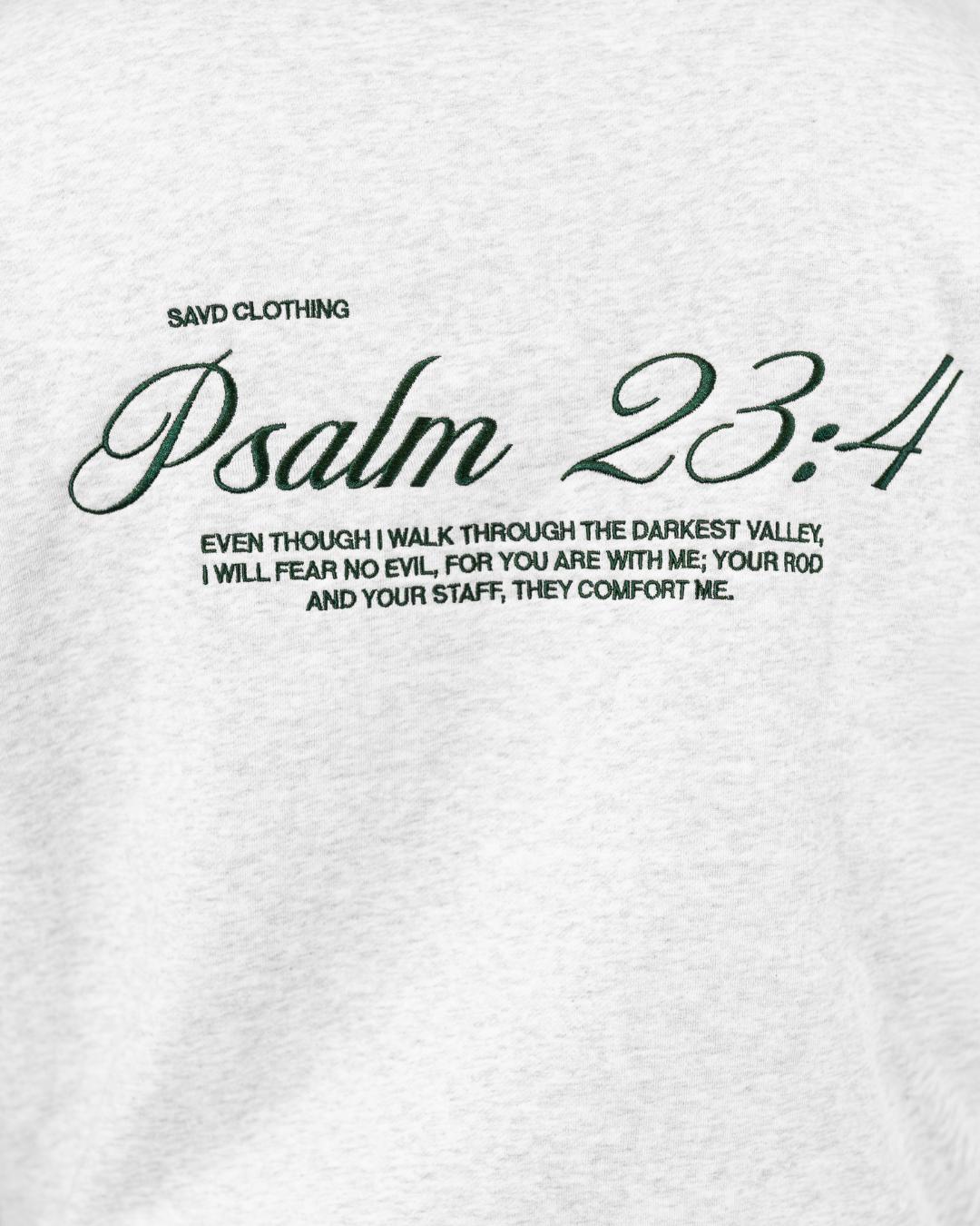 Psalm 23:4 Oversized Crewneck - Grey