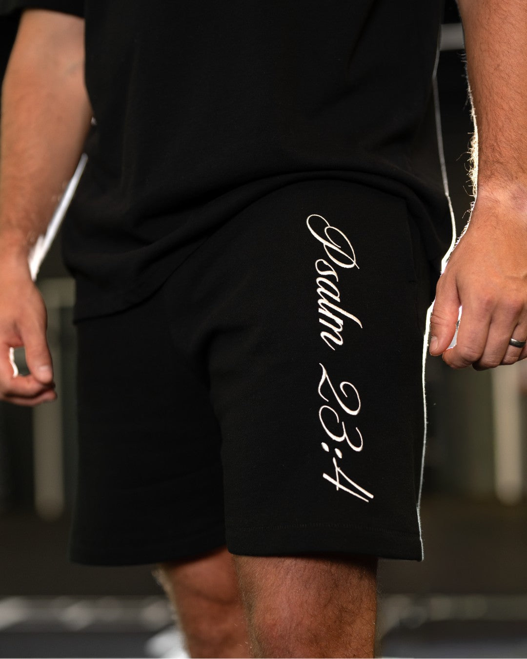 Psalm 23:4 Sweat Shorts - Black