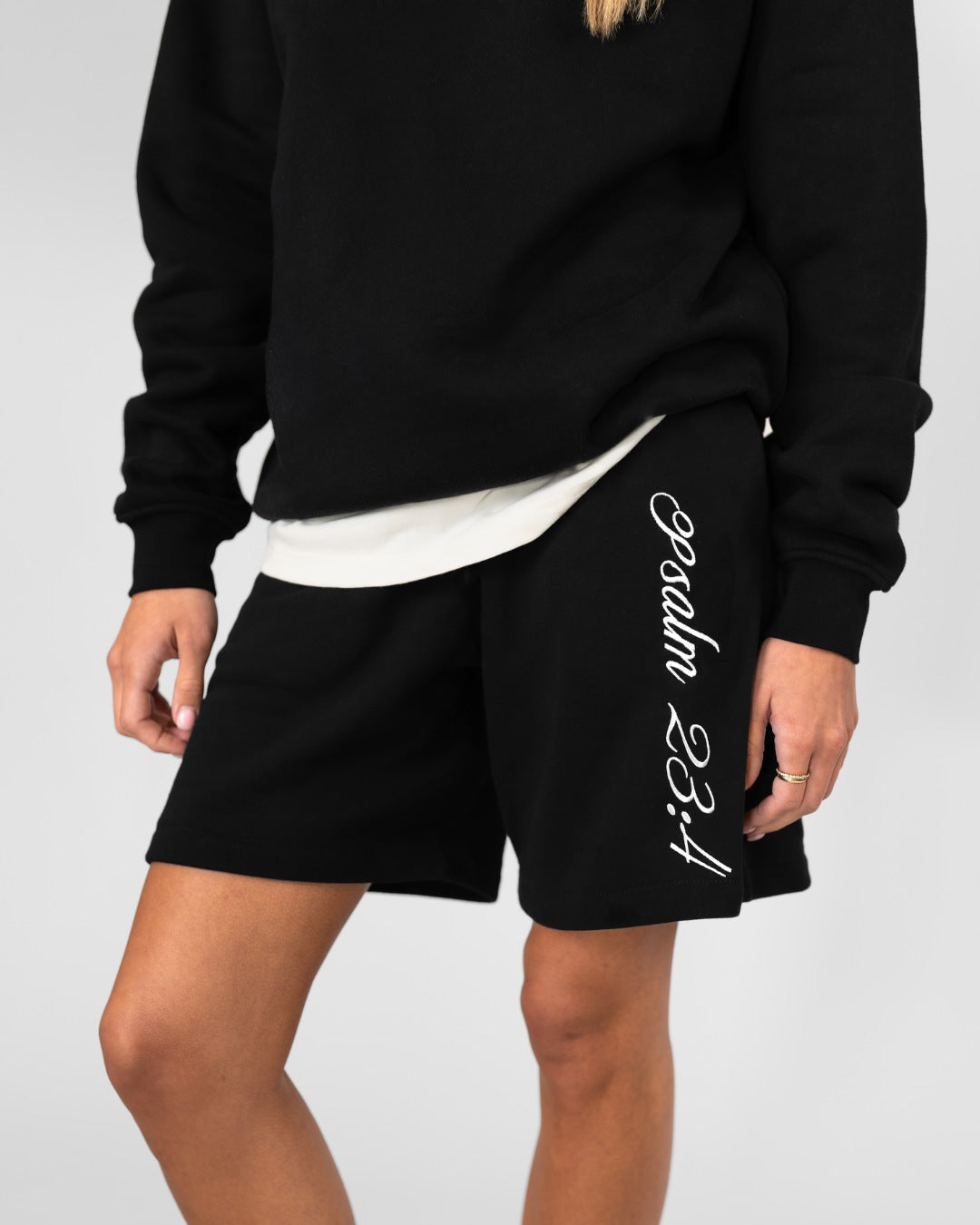 Psalm 23:4 Sweat Shorts - Black