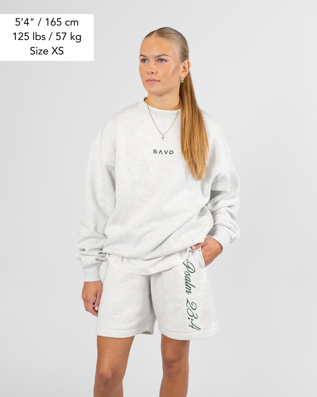 Psalm 23:4 Oversized Crewneck - Grey