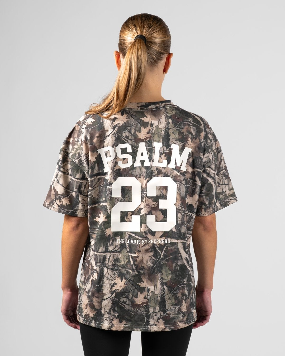 Psalm 23 Women's Oversized Camo T-shirt - Oakwood