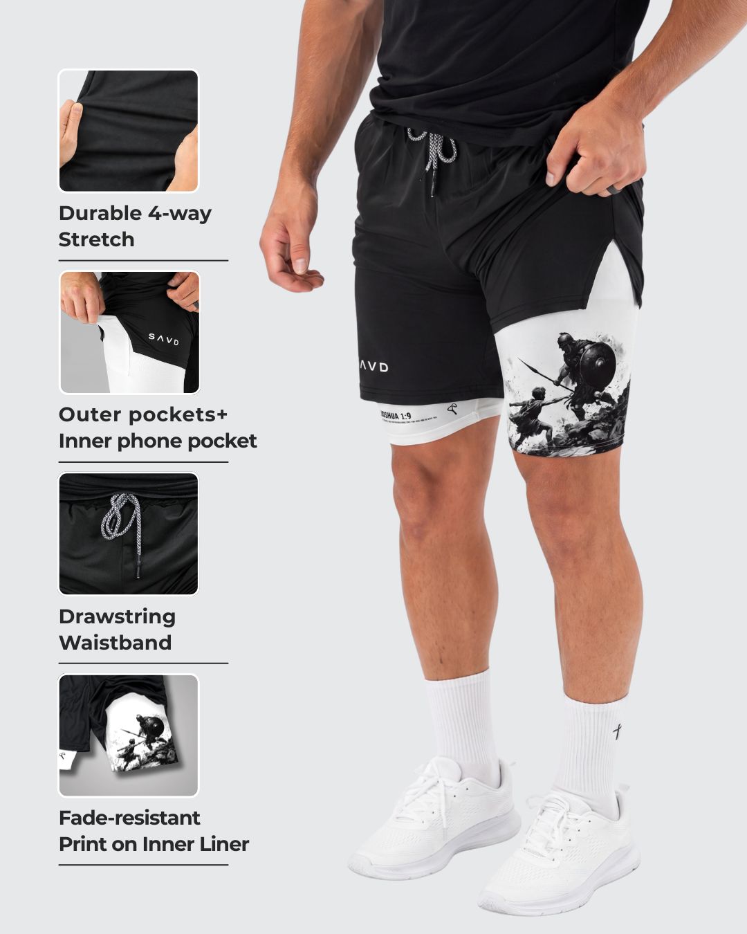 Joshua 1:9 'David' Men's Performance Shorts