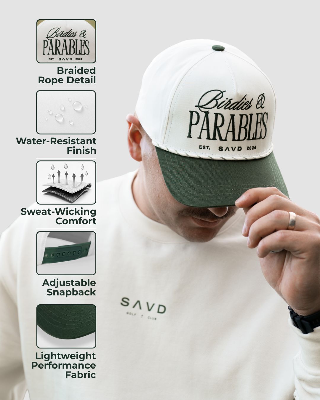 Birdies & Parables Golf Rope Hat - Green