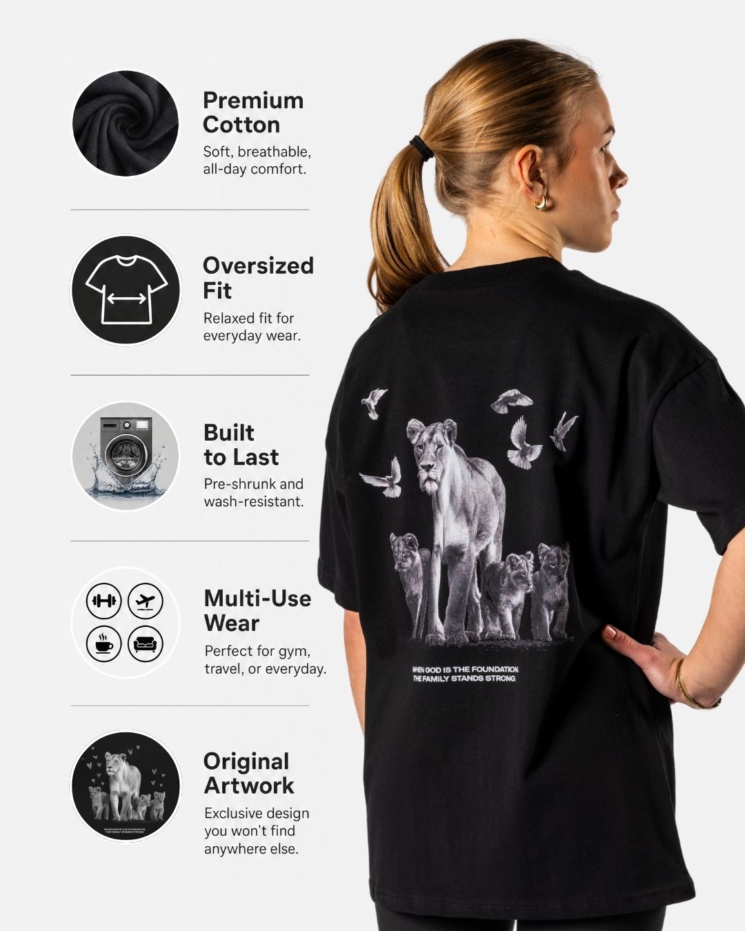 ’Foundation of Faith’ Women’s Oversized T-Shirt