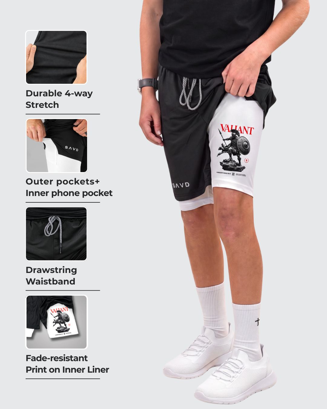 1 Corinthians 16:13 ’Valiant’ Youth Performance Shorts