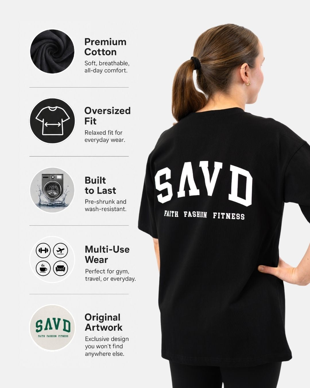 SAVD ’College’ Women’s Oversized T-Shirt