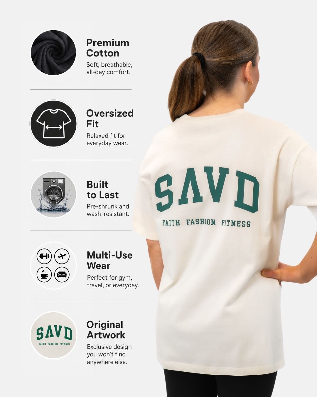 SAVD ’College’ Women’s Oversized T-Shirt