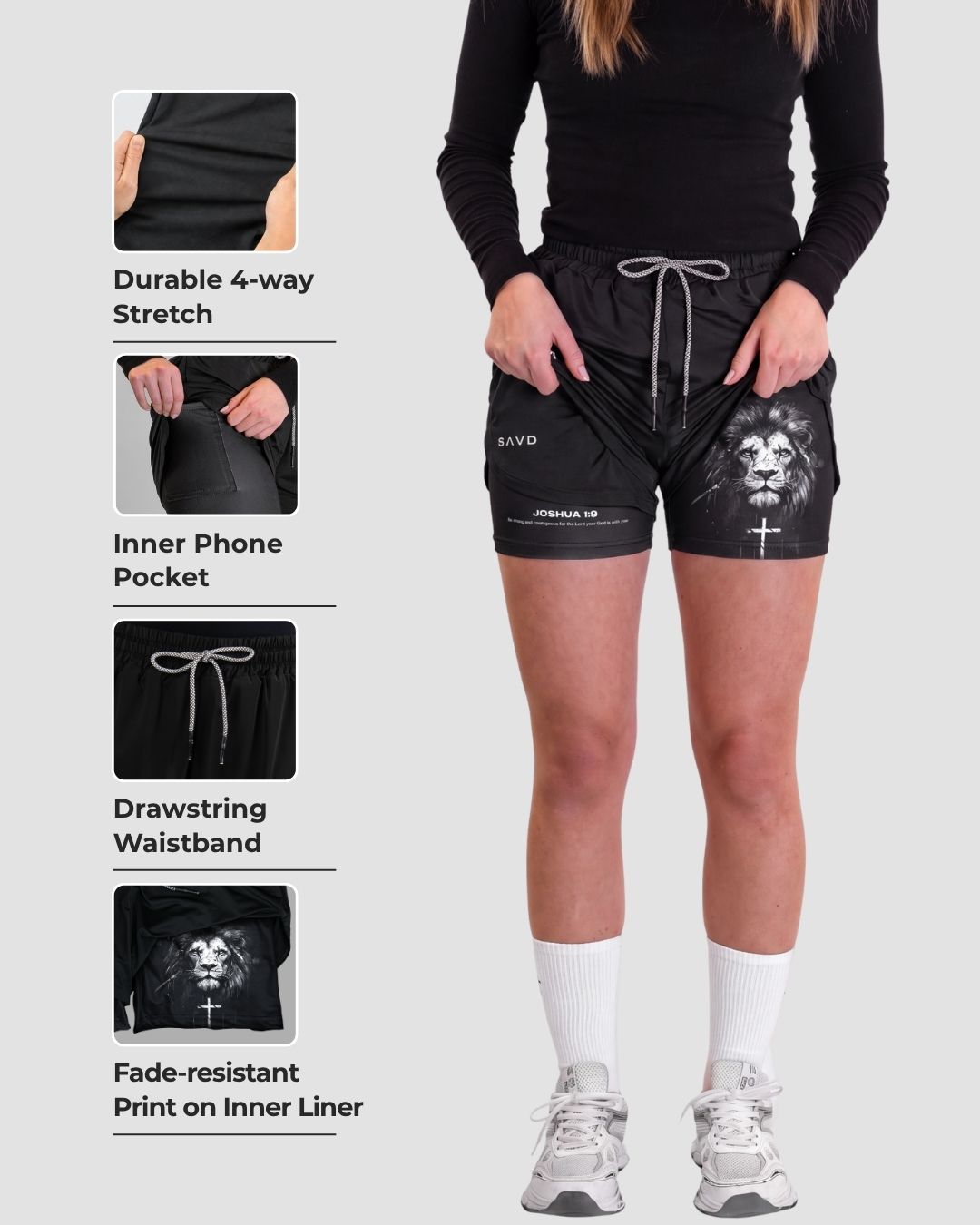 Joshua 1:9 'Lion' Women's Performance Shorts