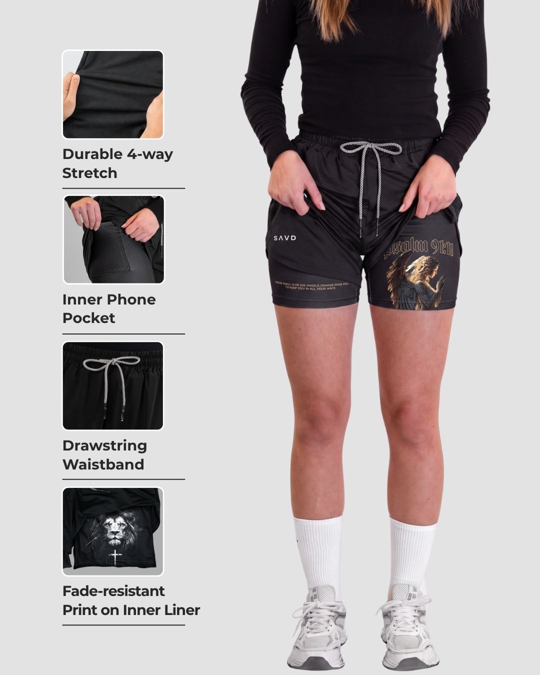 Psalm 91:11 'Keep you' Women’s Performance Shorts