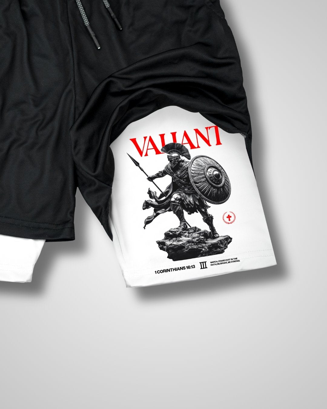 1 Corinthians 16:13 ’Valiant’ Men’s Performance Shorts