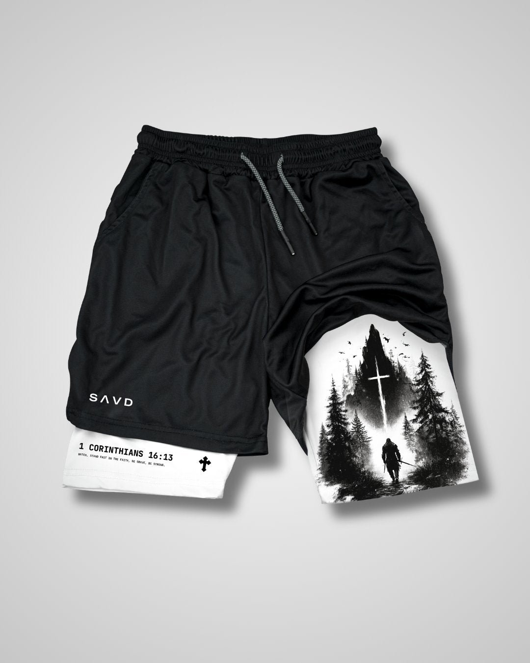 1 Corinthians 16:13 ’Path of Courage’ Men’s Performance Shorts