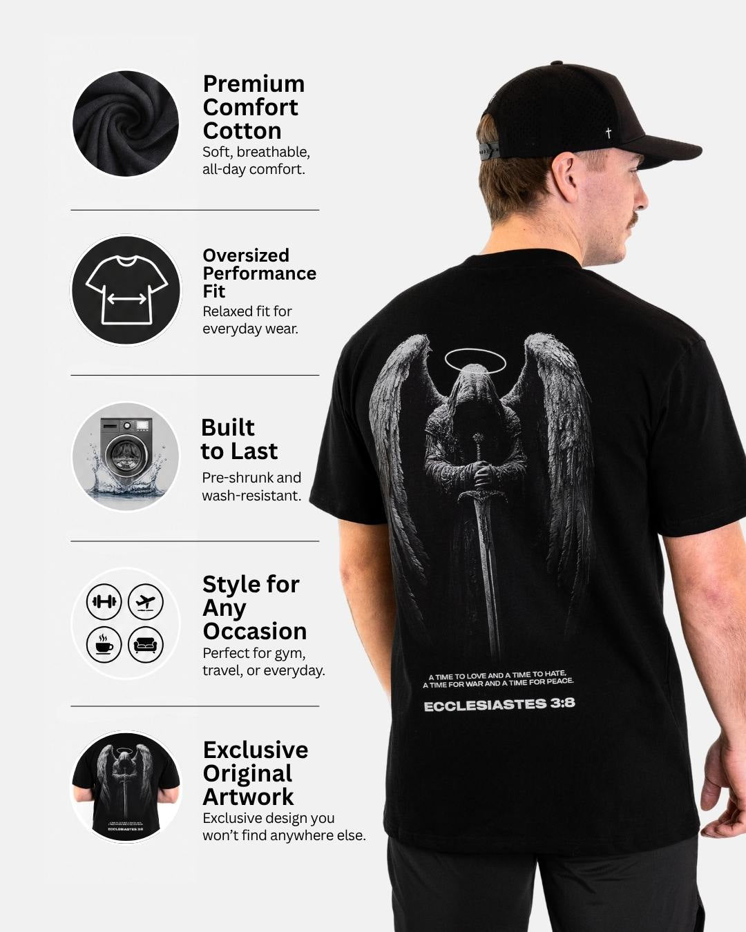 Prediker 3:8 Vleugels van Oorlog Oversized T-shirt