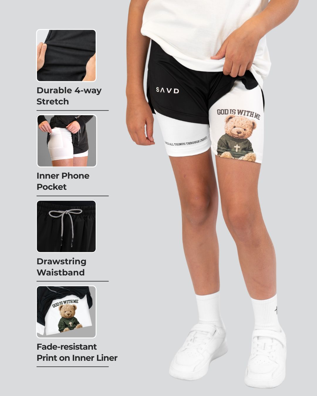'Teddy' Girls Performance Shorts