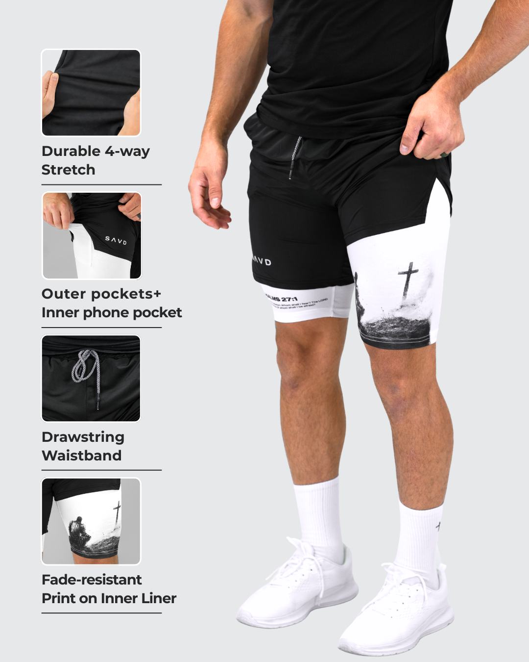 Psalms 27:1 Soldier’s Faith Performance Shorts