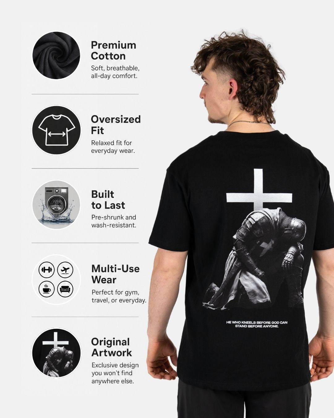 ’Warrior’s Prayer’ Men’s Oversized T-Shirt