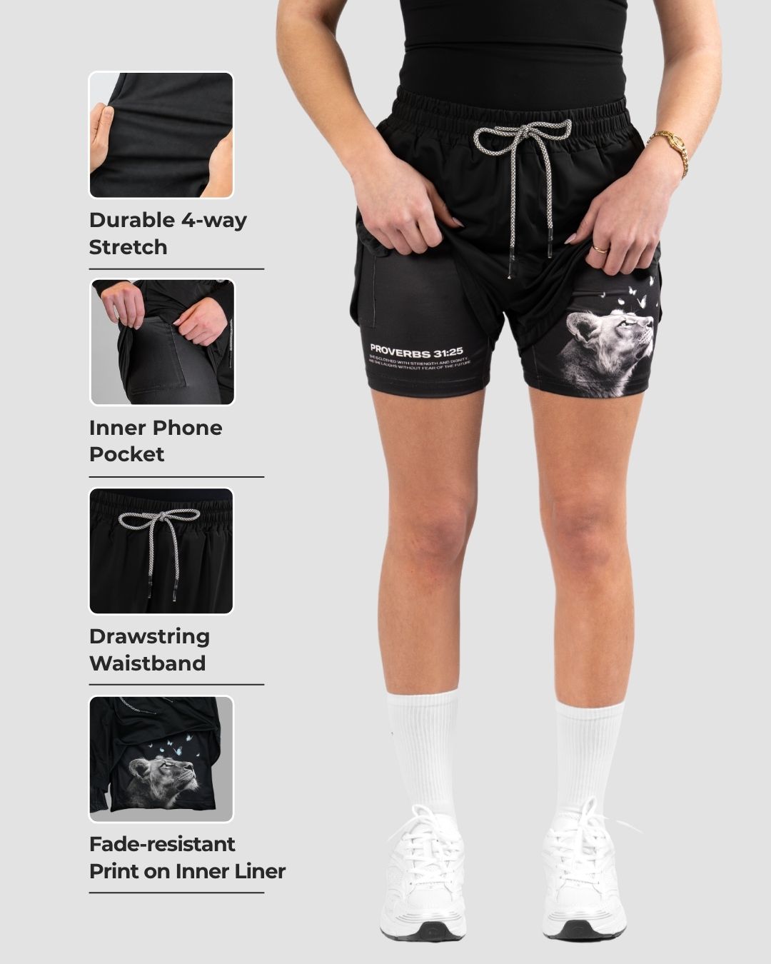 Proverbs 31:25 ’Clothed in Strength’ Women’s Performance Shorts