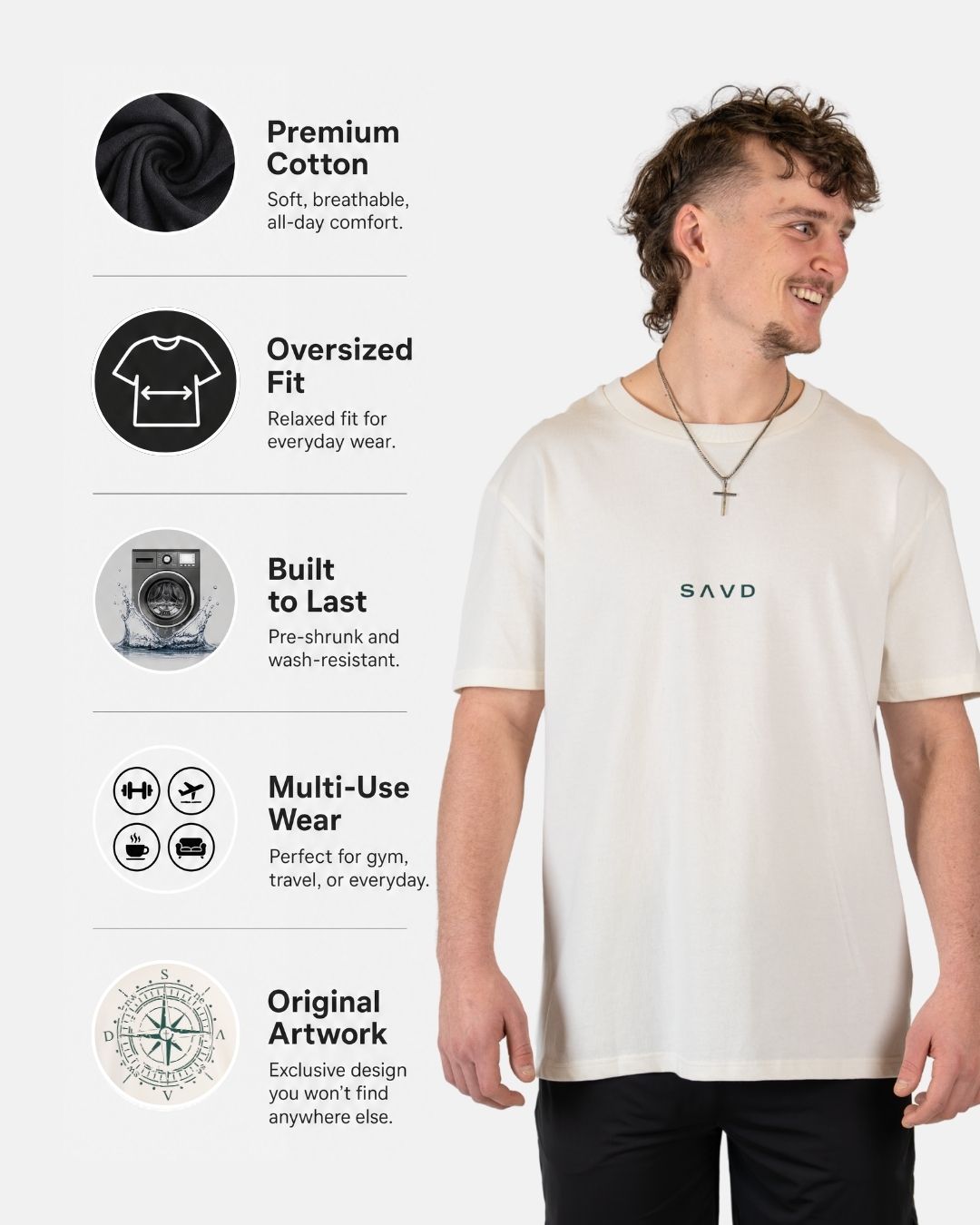 Psalm 43:3 ’Lead Me’ Men’s Oversized T-Shirt
