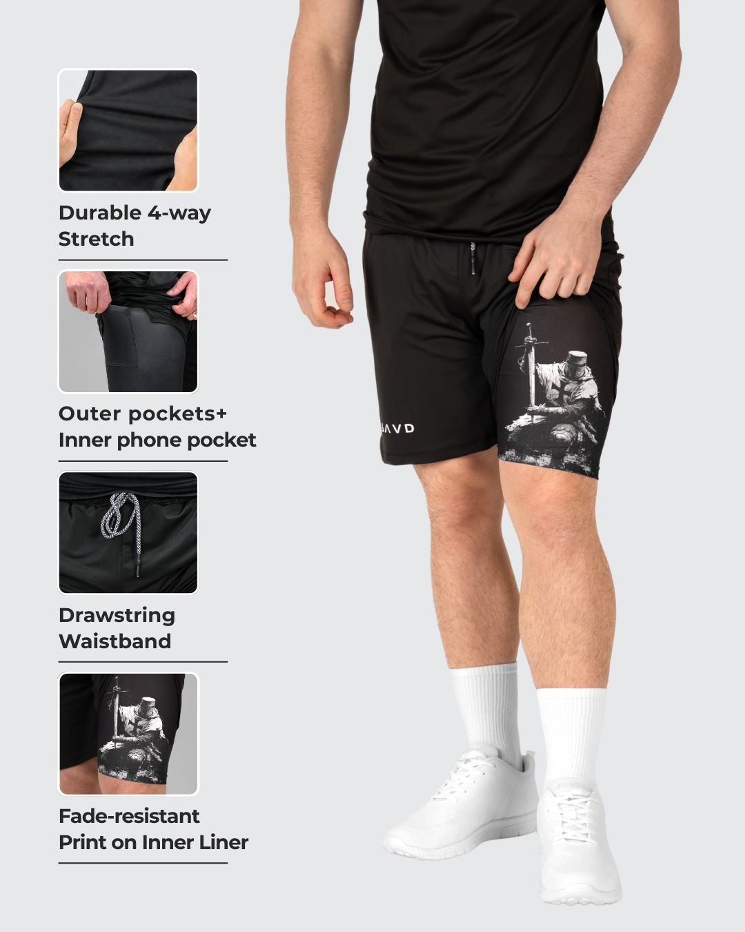 Joshua 1:9 ’Sword of Courage’ Men’s Performance Shorts