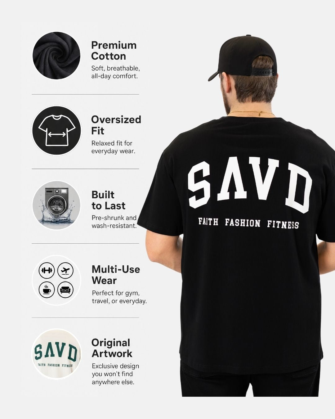 SAVD ’College’ Men’s Oversized T-Shirt