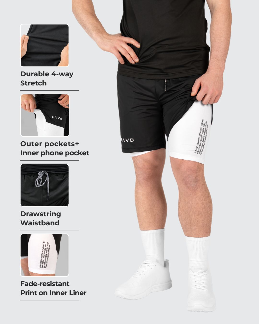 John 3:16 ’Scripture’ Men’s Performance Shorts