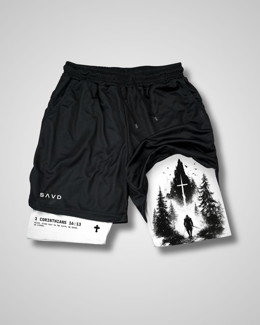 1 Corinthians 16:13 ’Path of Courage’ Men’s Performance Shorts