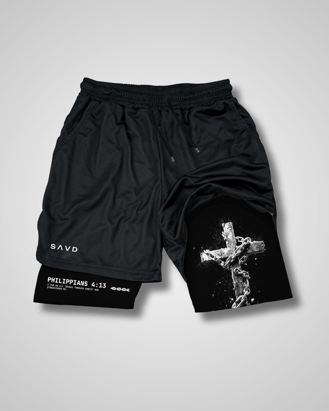 Philippians 4:13 'Chained Cross' Men's Performance Shorts