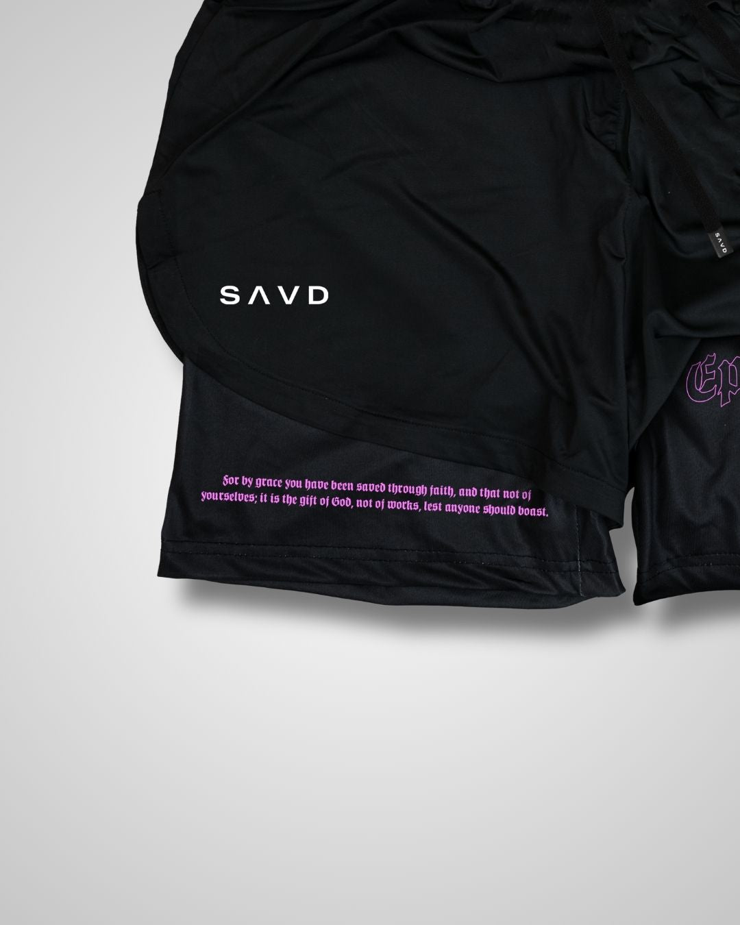 Ephesians 2:8 'Saved through Faith' Women’s Performance Shorts