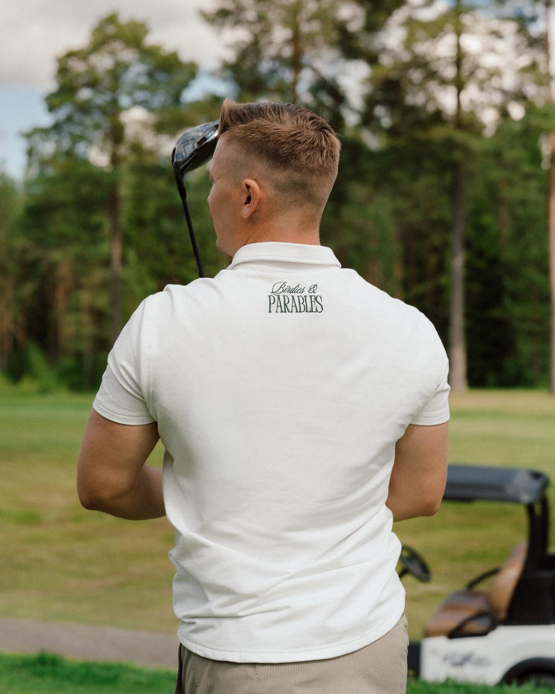 Birdies & Parables Golf Polo - OB White