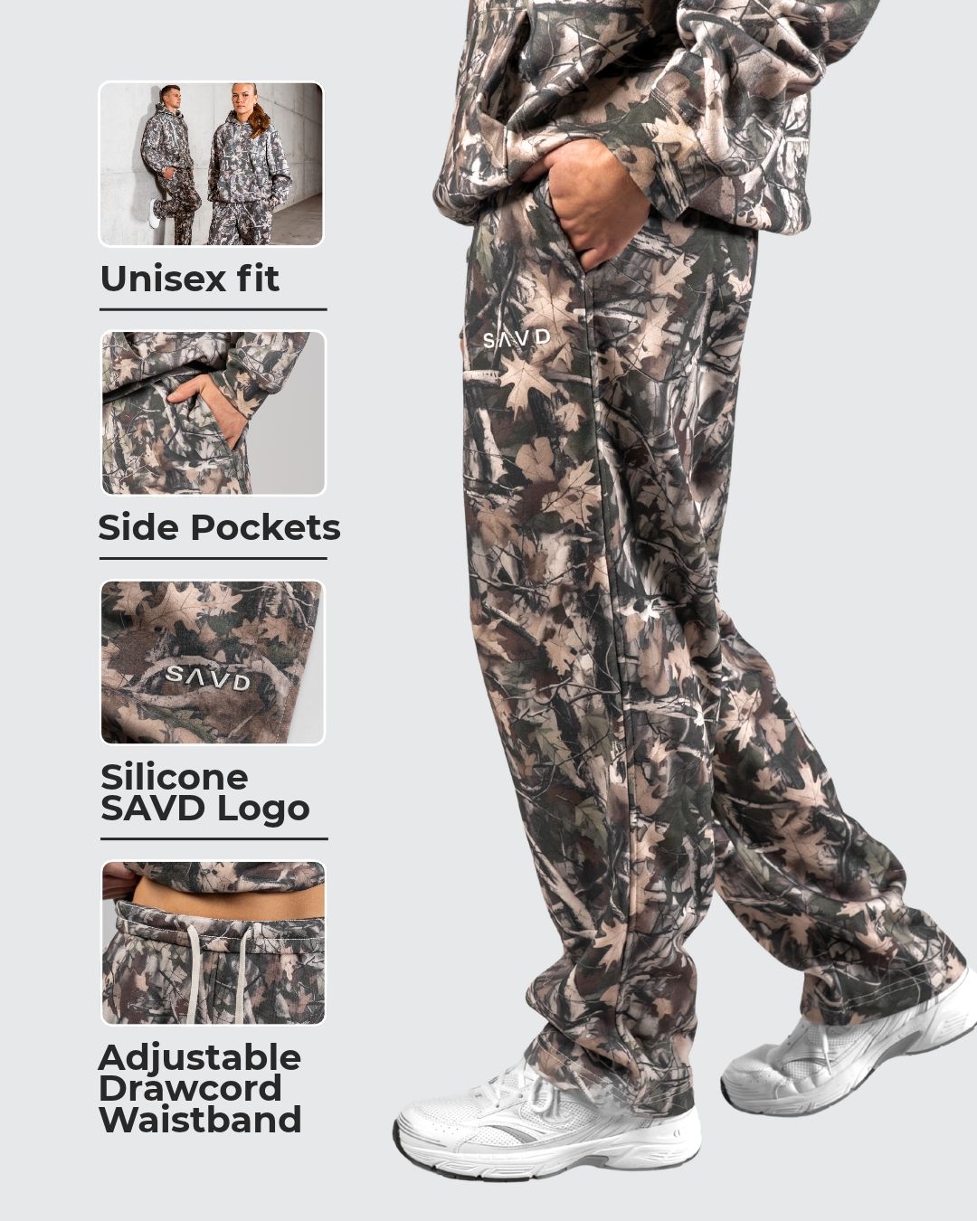 SAVD Straight Camo Joggers - Oakwood