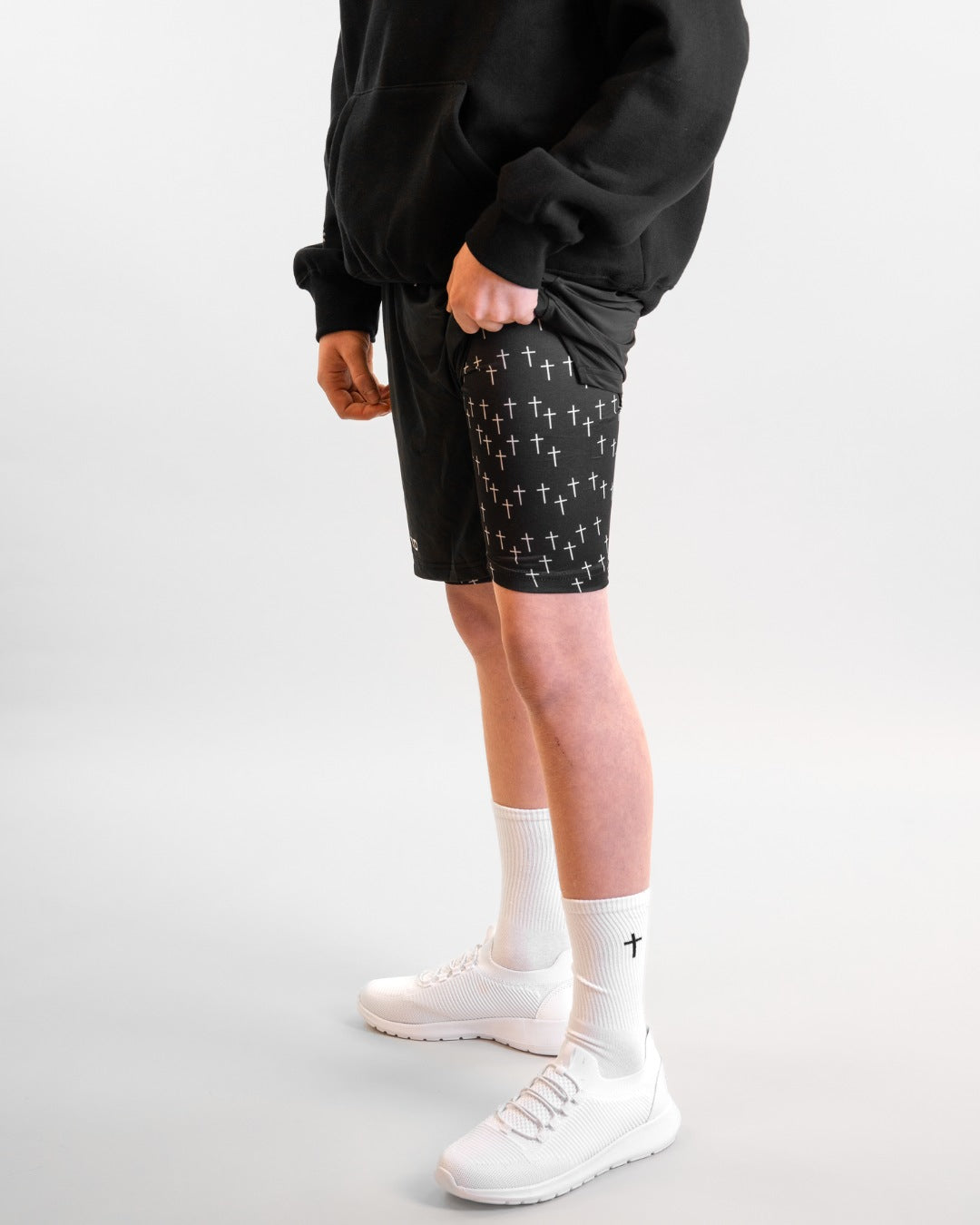 'Cross Pattern' Youth Performance Shorts