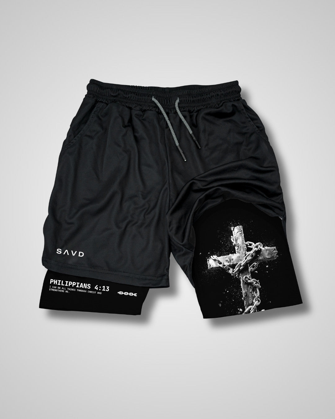 Philippians 4:13 'Chained Cross' Youth Performance Shorts